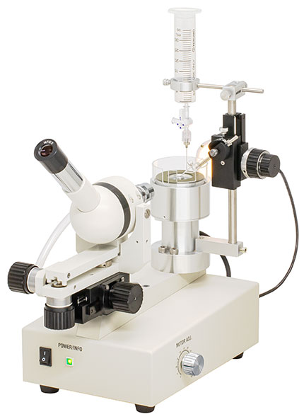 成茂科学NARISHIGE EG-402抛光机 配备显微镜检查移液器与抛光表面的接触情况